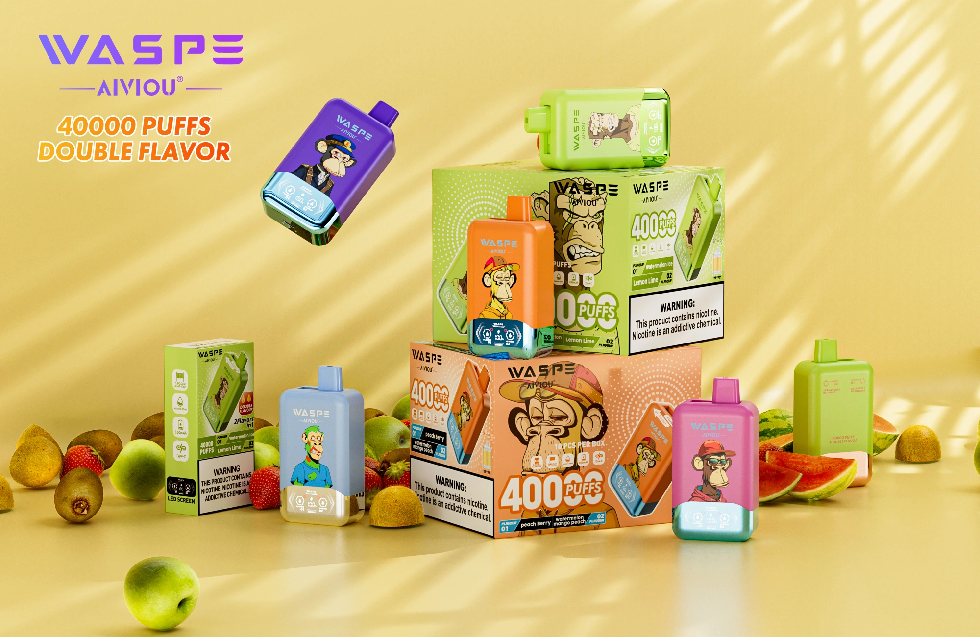 WASPE Double Flavor 40000 disposable vape promotional image